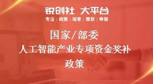 國(guó)家/部委人工智能產(chǎn)業(yè)專項(xiàng)資金獎(jiǎng)補(bǔ)政策