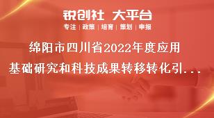 綿陽(yáng)市四川省2022年度應(yīng)用基礎(chǔ)研究和科技成果轉(zhuǎn)移轉(zhuǎn)化引導(dǎo)計(jì)劃項(xiàng)目的指南咨詢(xún)及項(xiàng)目審核獎(jiǎng)補(bǔ)政策