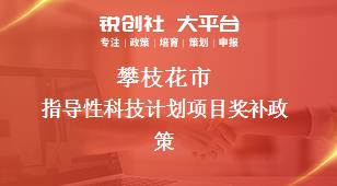 攀枝花市指導性科技計劃項目相關配套獎補政策