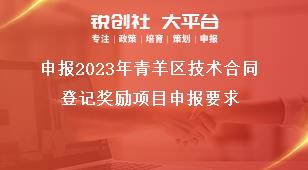 申報2023年青羊區(qū)技術(shù)合同登記獎勵項(xiàng)目申報要求獎補(bǔ)政策